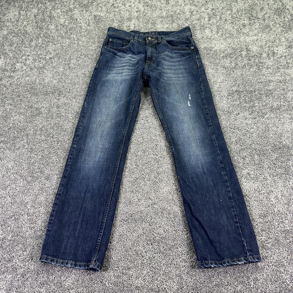 Axist Jeans Mens 30x30 Blue Straight Leg Medium Wash Denim Pockets Logo Casual